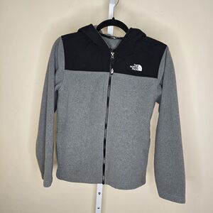 The North Face Youth Freestyle Fleece Hoodie Full Zip Gray & Black L 14/16